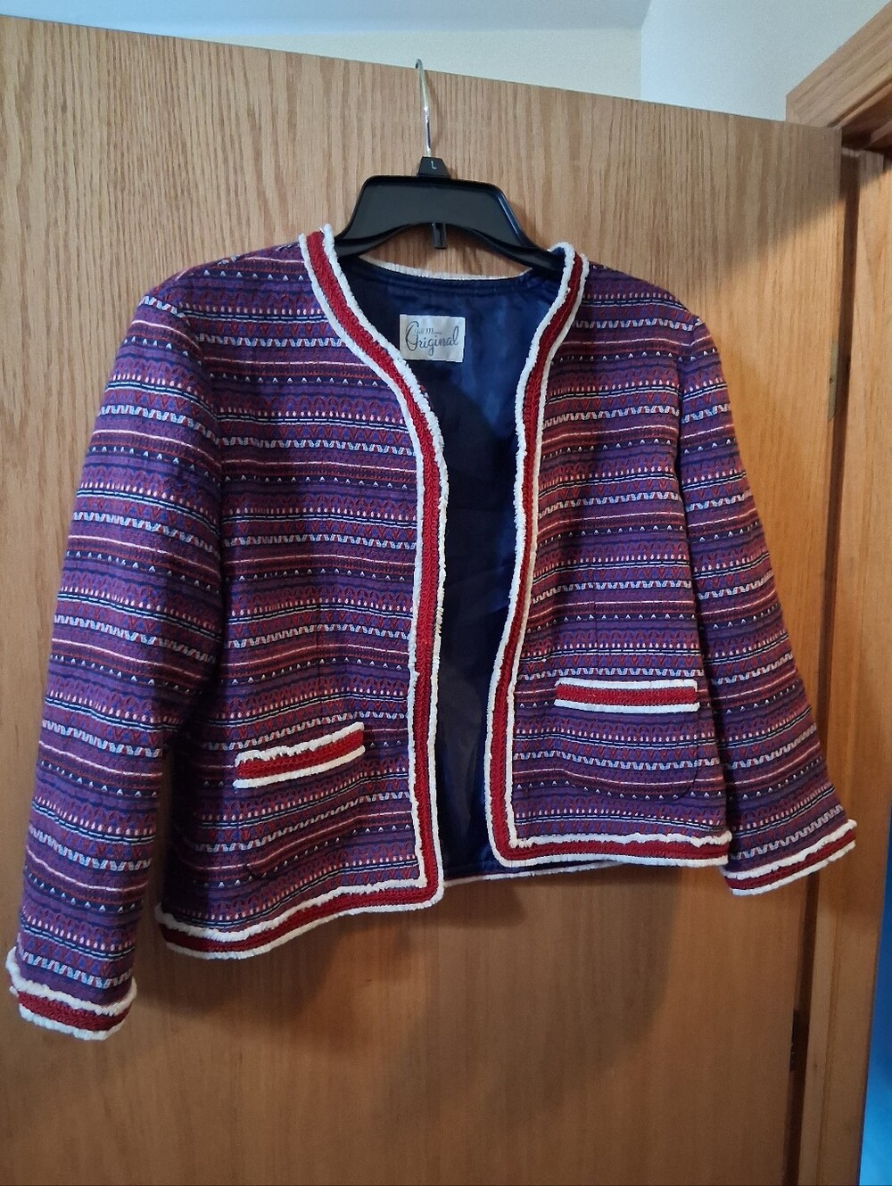 Vintage Jill Marie Original blazer, Boho Folk Southwestern geometric pattern